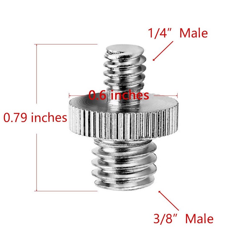 Anwenk Standard 1/4"-20 Male to 3/8"-16 Male Threaded Camera Screw Adapter Tripod Screw Converter, 1/4 to 3/8 (5 Pack) - Image 2